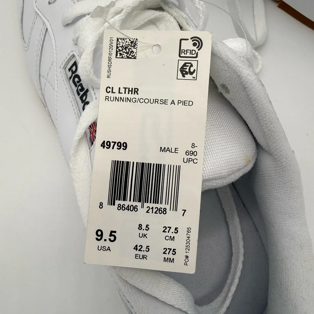 Reebok Men's White/Gum Sole Sneakers - Picture 5 of 6